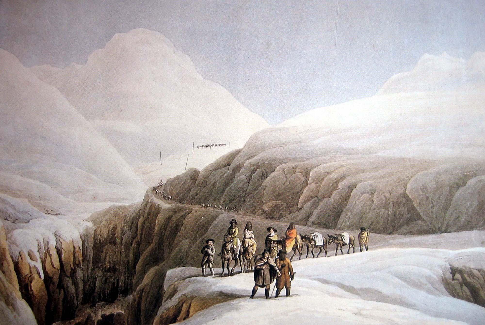 Историческая картина зимнего путешествия через Готардский перевал