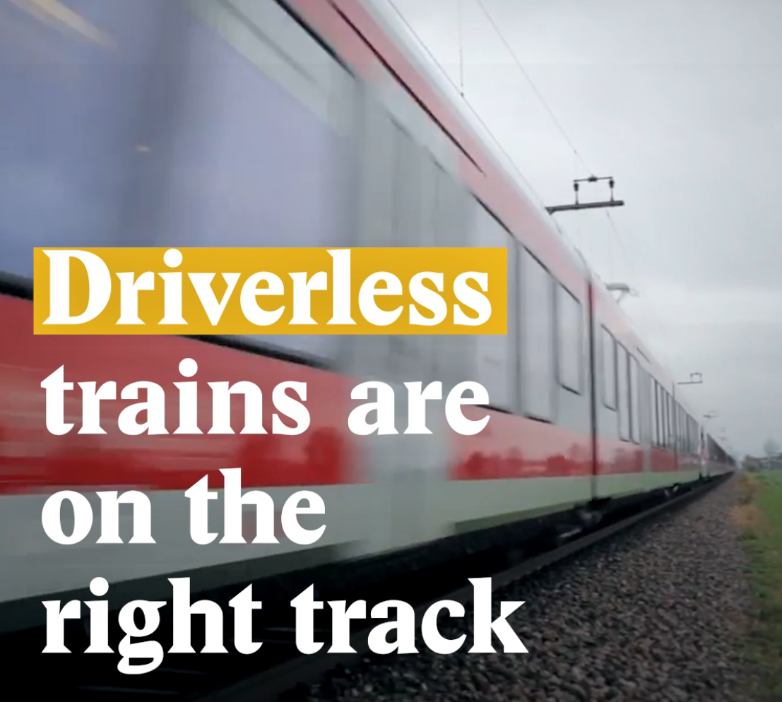 Cover image for a Nouvo video on autonomous trains.