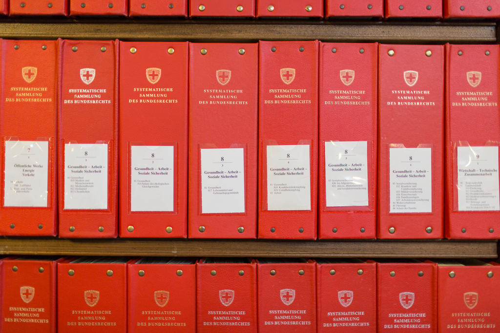 Folders containing collection of Swiss laws