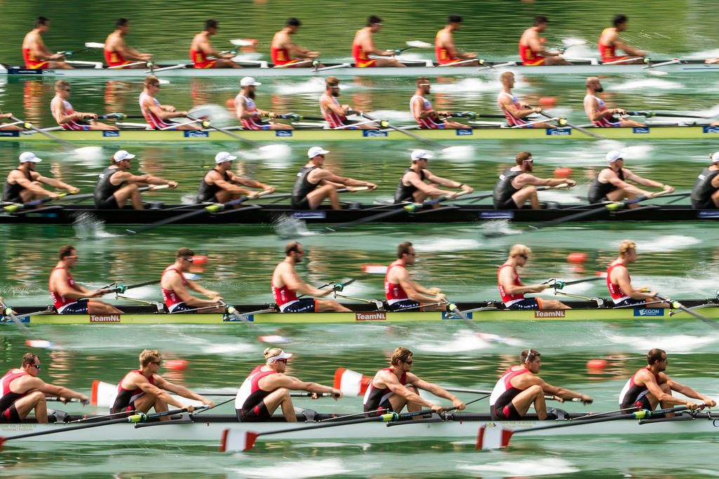 five rowing teams