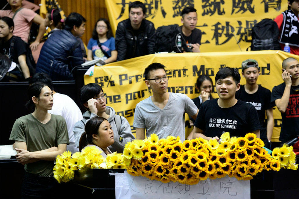 Studenten besetzten 2014 das Parlament Taiwans