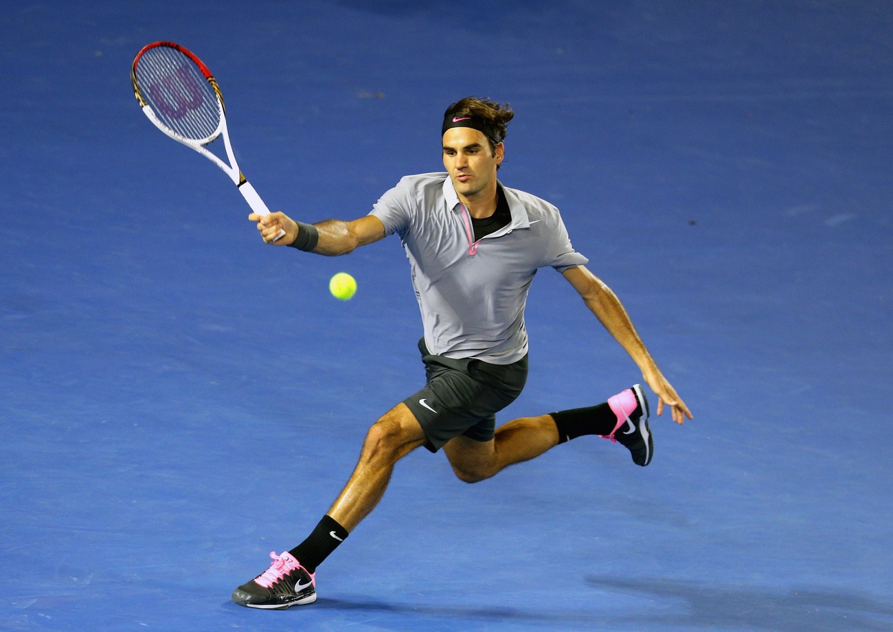 Roger Federer en pleno juego