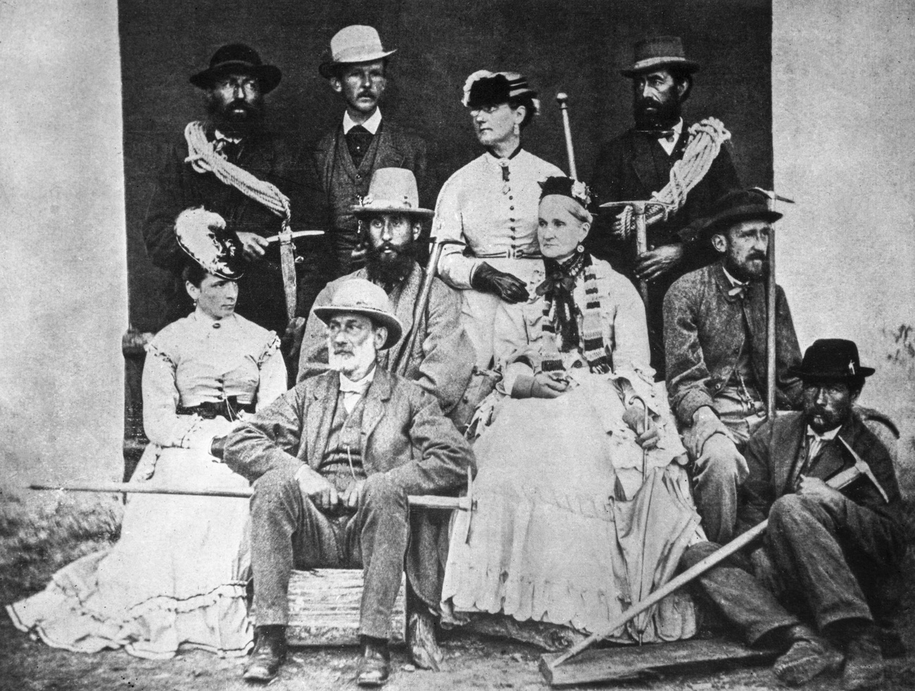 Lucy Walker (back row, third from the left) with relatives.