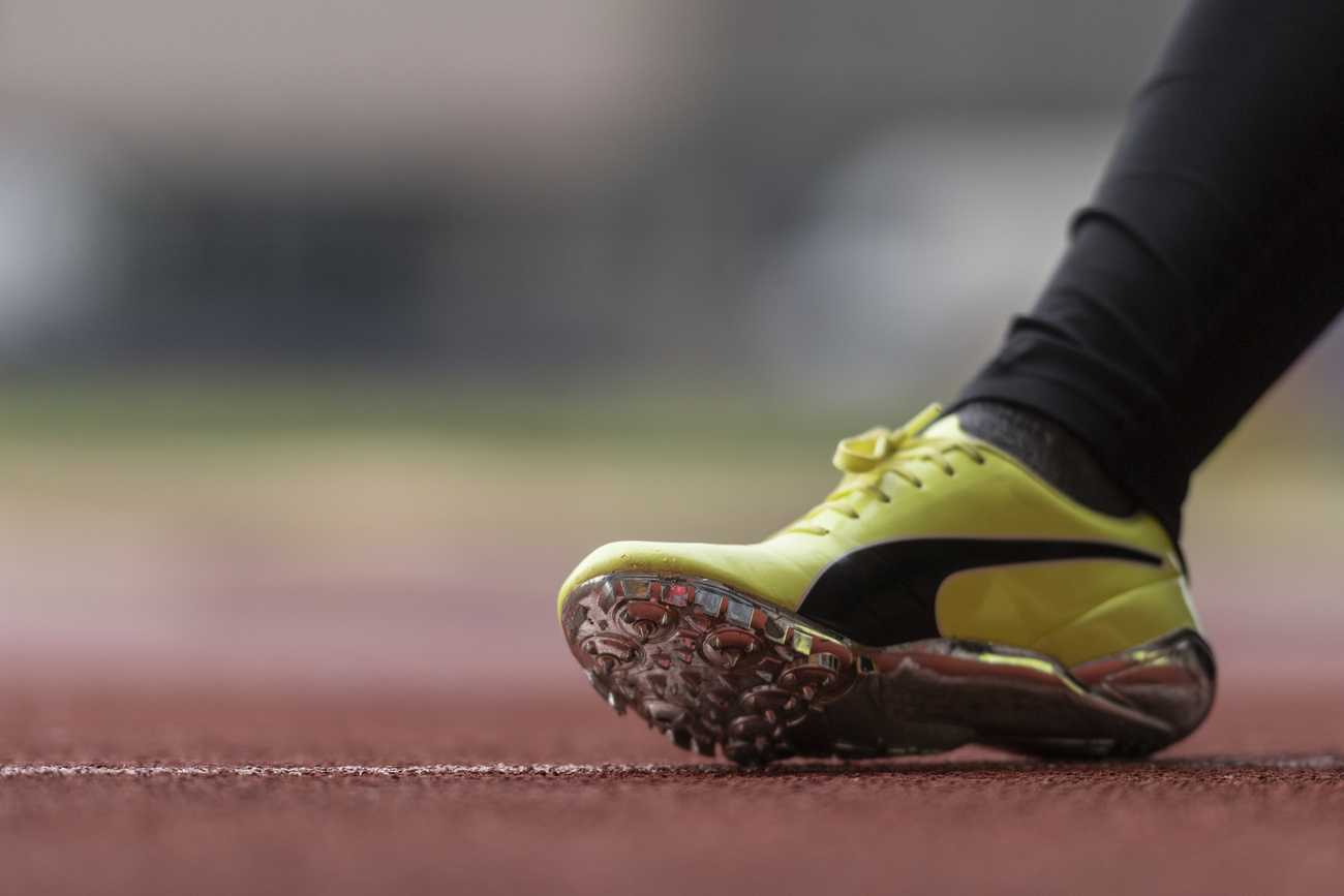 athletics foot on track