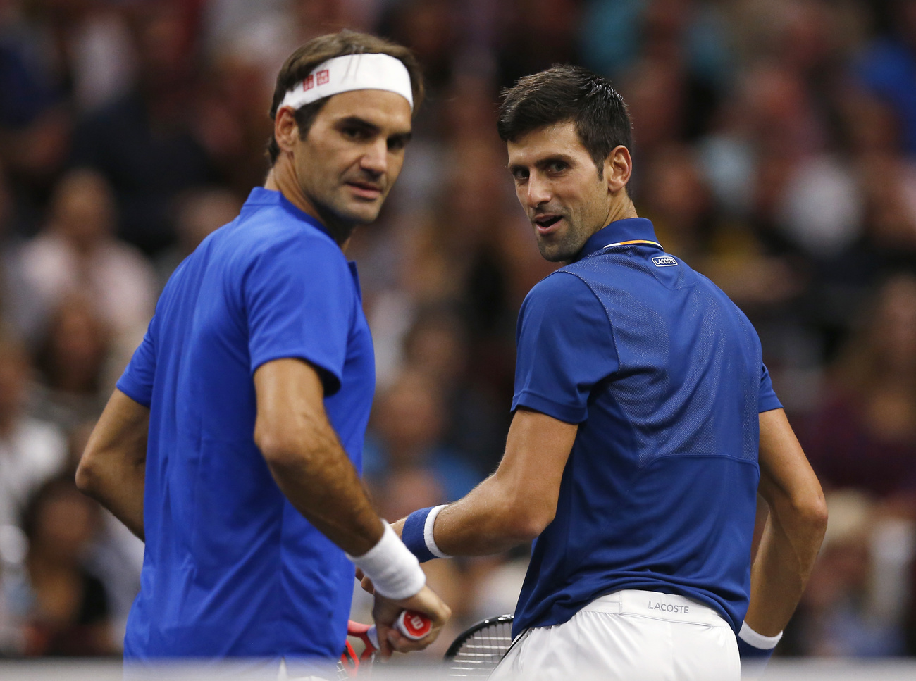 Federer und Djokovic als Doppel-Team