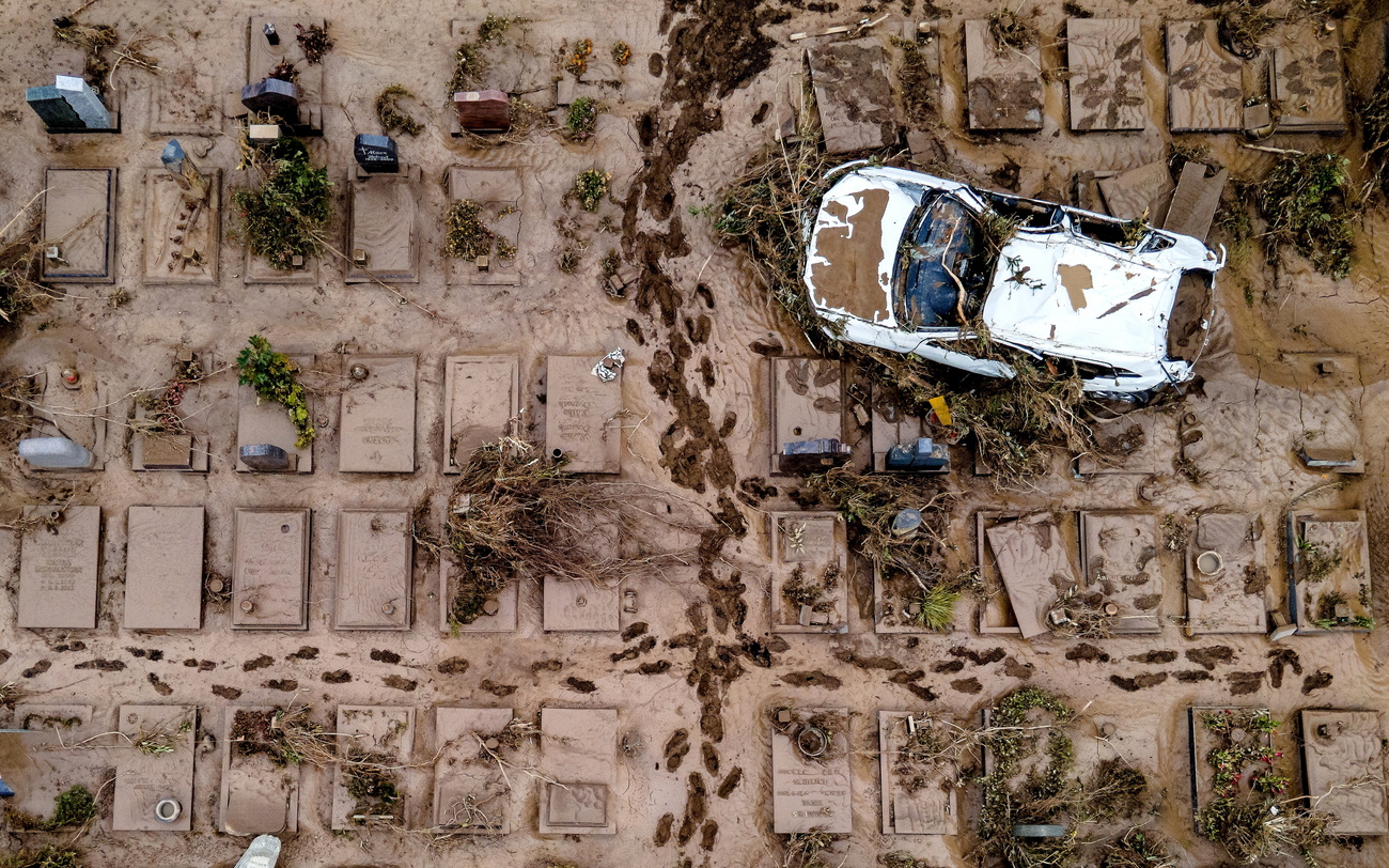 flooded cemetary