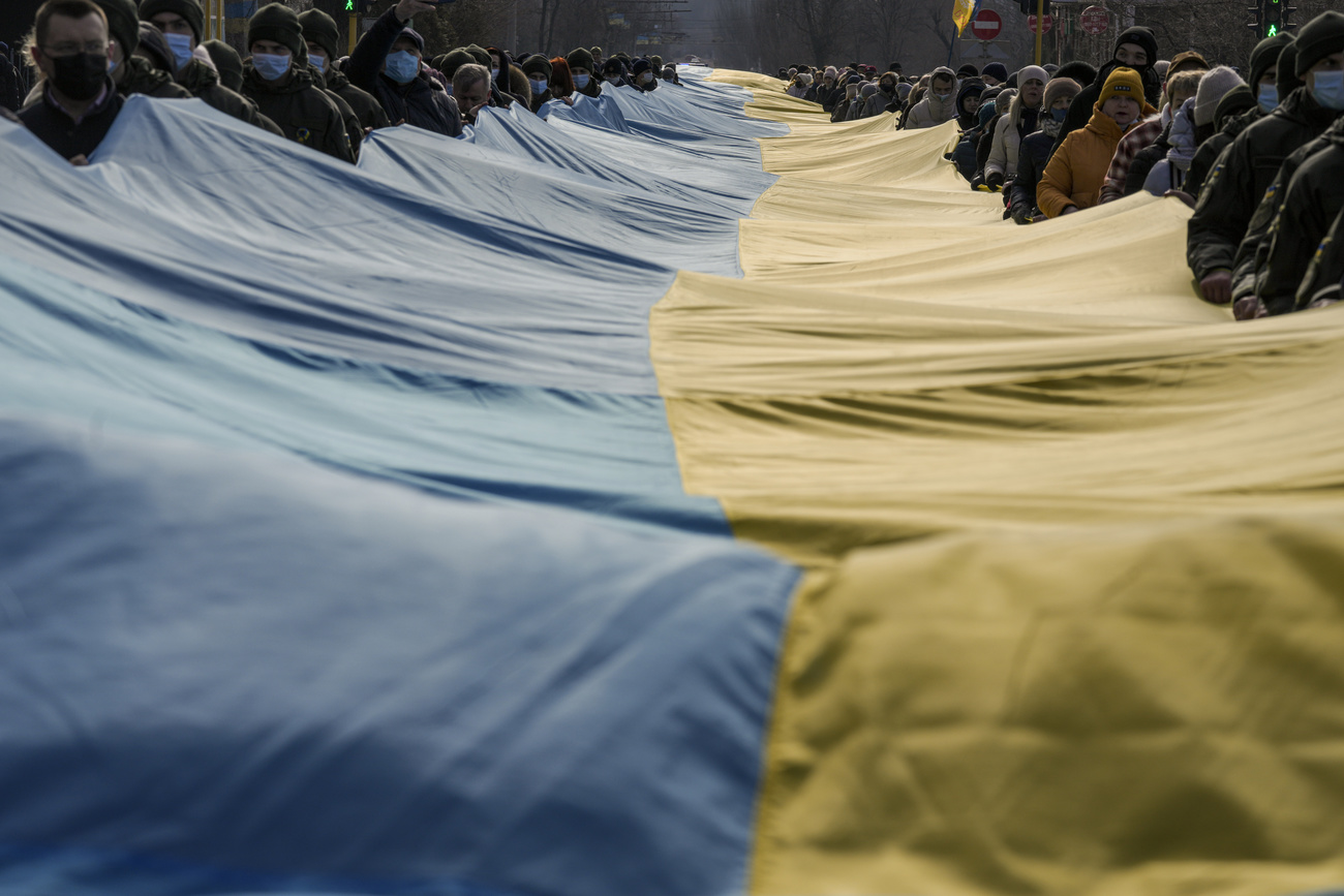 big ukrainian flag