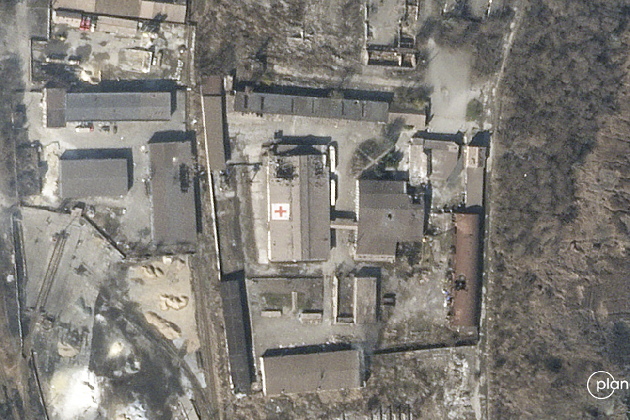Foto aérea del CICR en Mariúpol.
