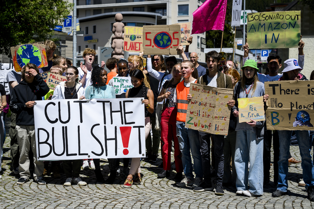 Climate activists in Davos