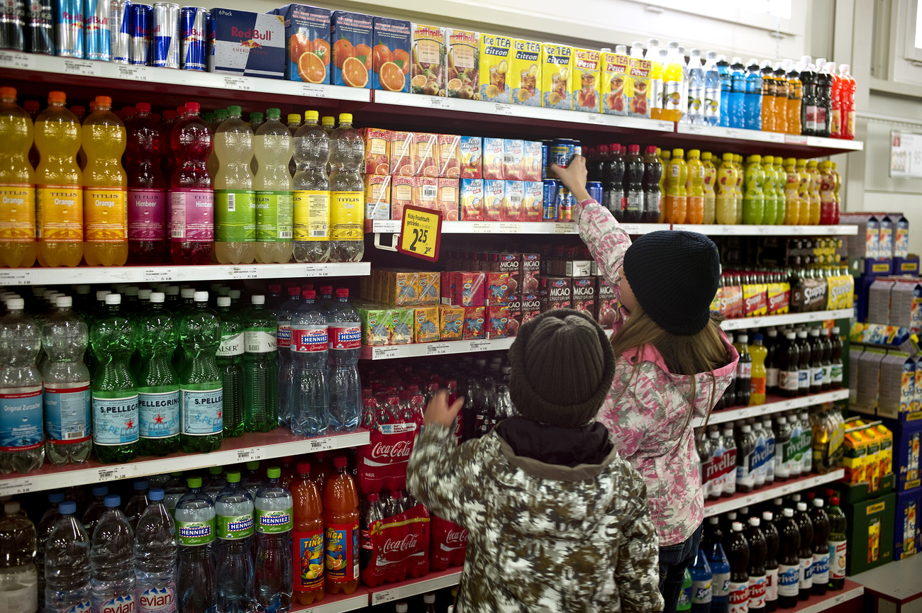 children in supermarket