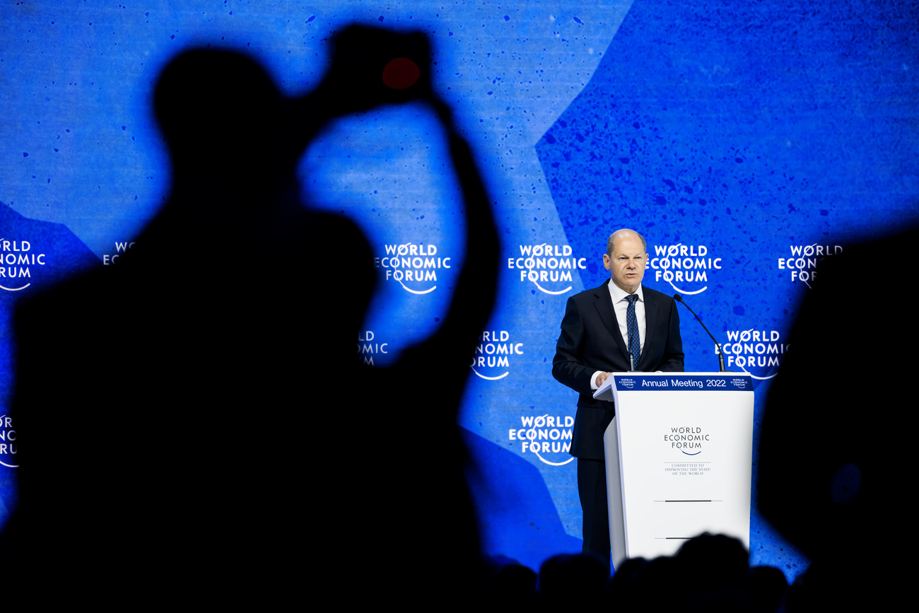 German Chancellor Olaf Scholz in Davos