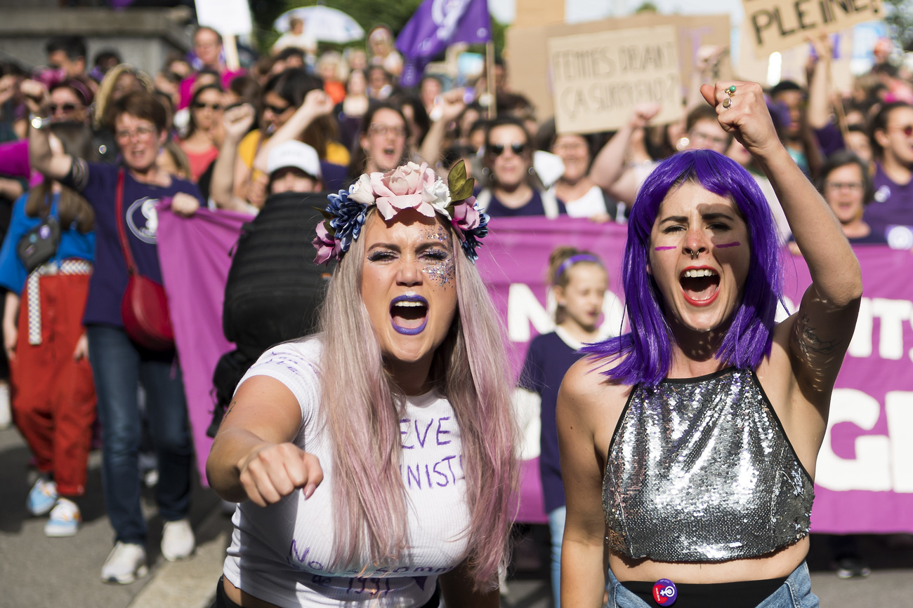 Two female protesters