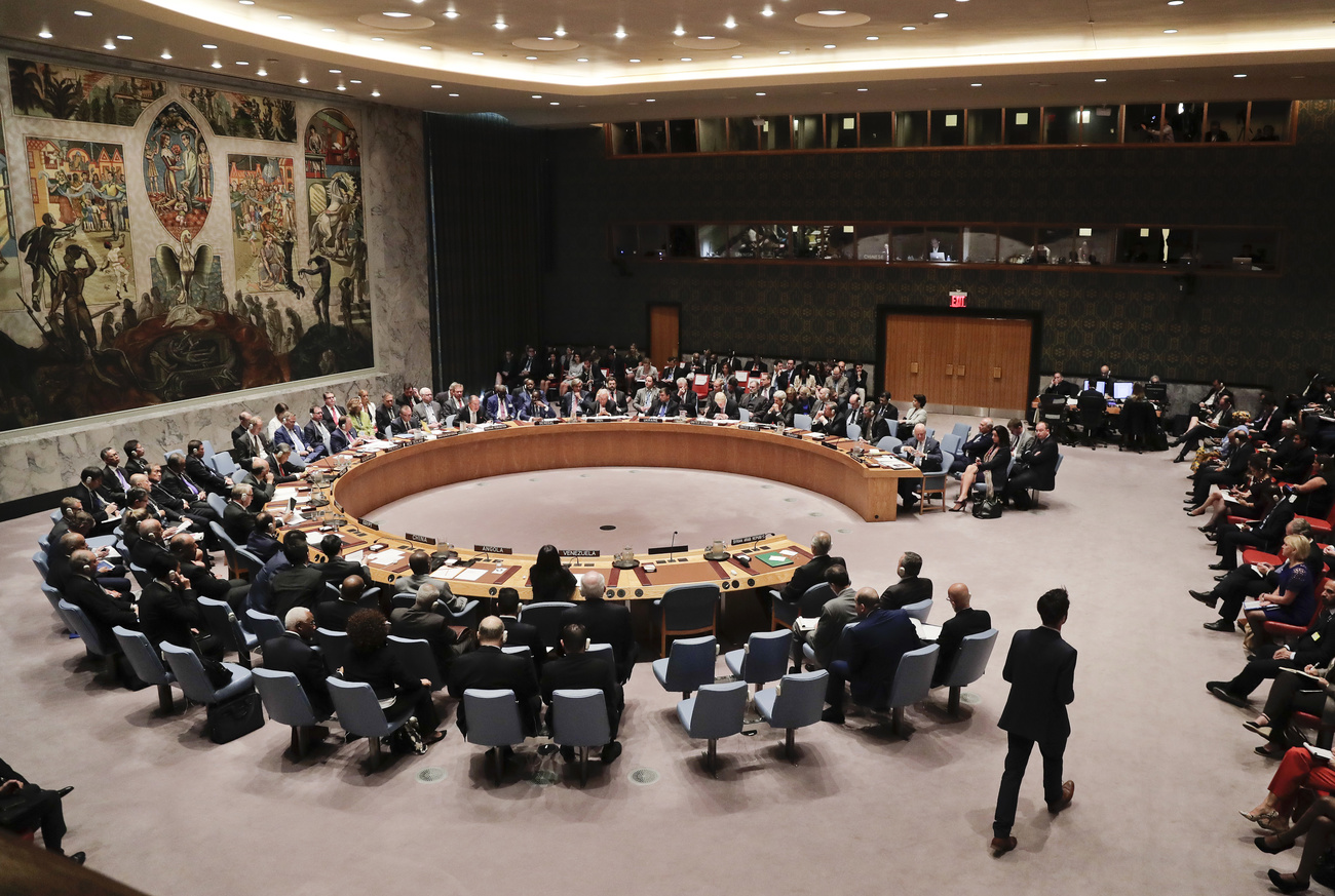 صورة لانعقاد جلسة لمجلس الأمن الدولي