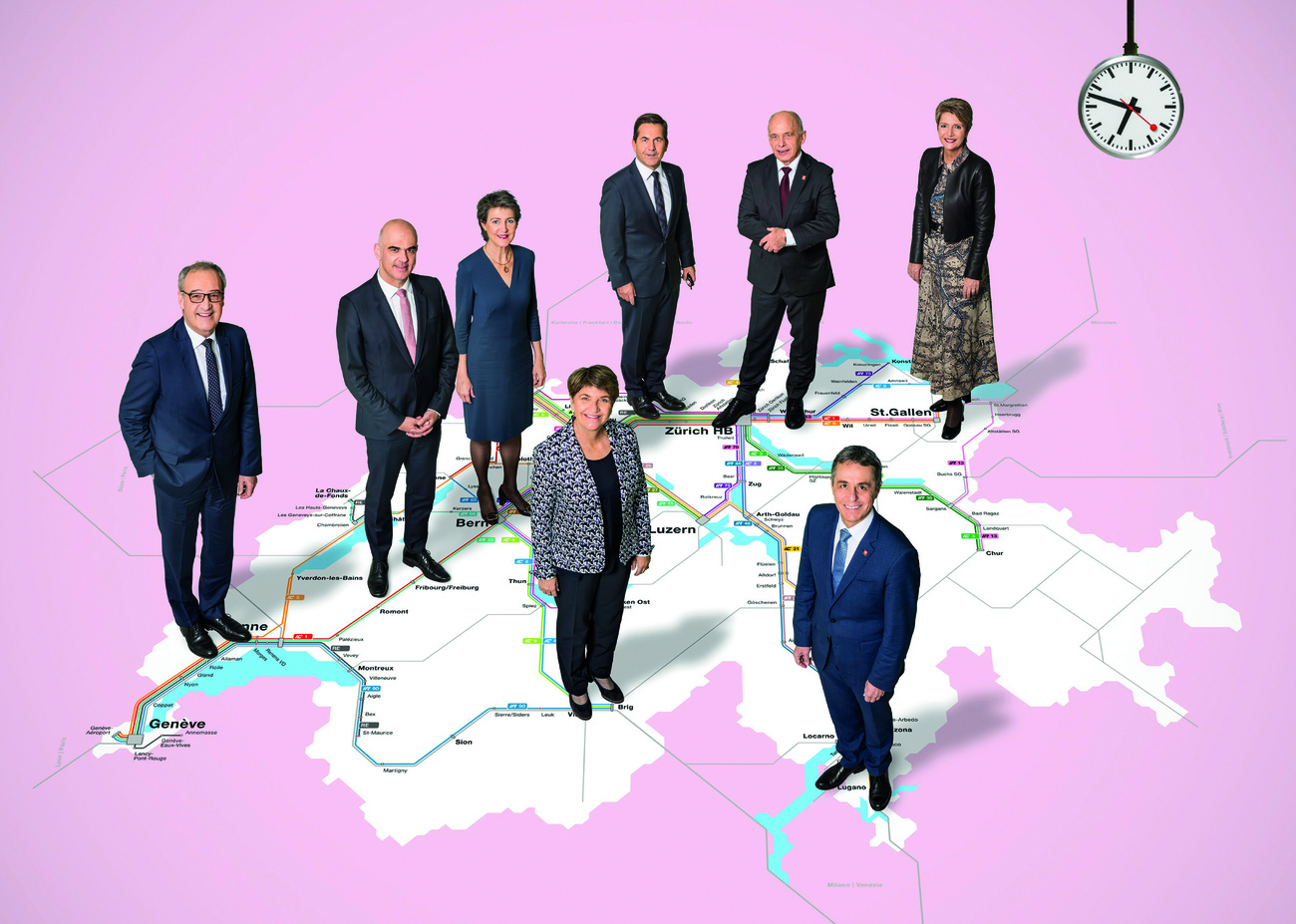 صورة جماعية للحكومة السويسرية في بداية 2022