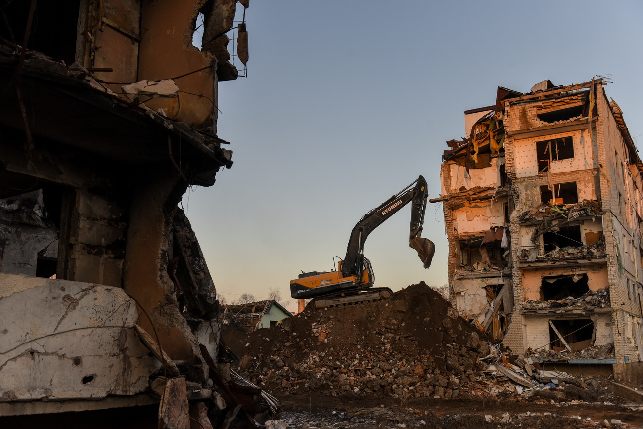 Edifício ucraniano destruído