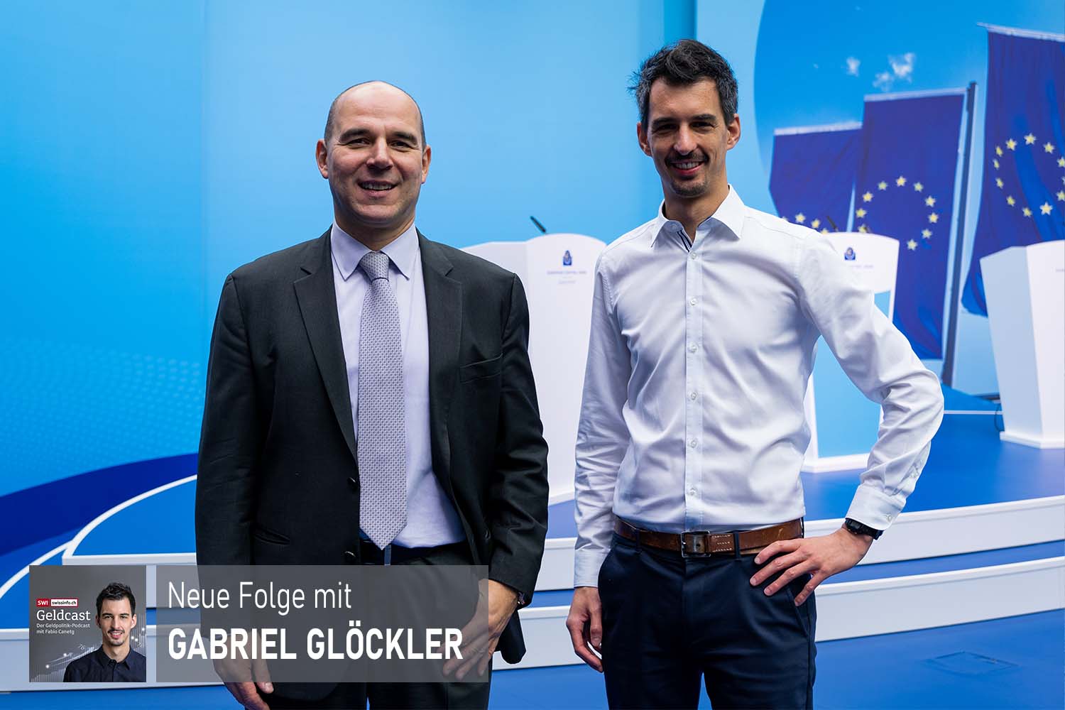 Gabriel Glöckler, Kommunikations-Chefberater bei der EZB, und Fabio Canetg
