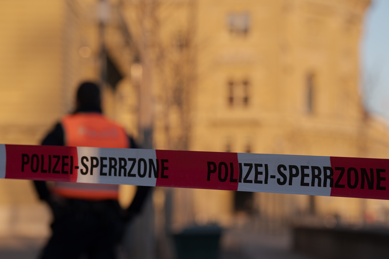 Police cordon off the Swiss parliament building in Bern