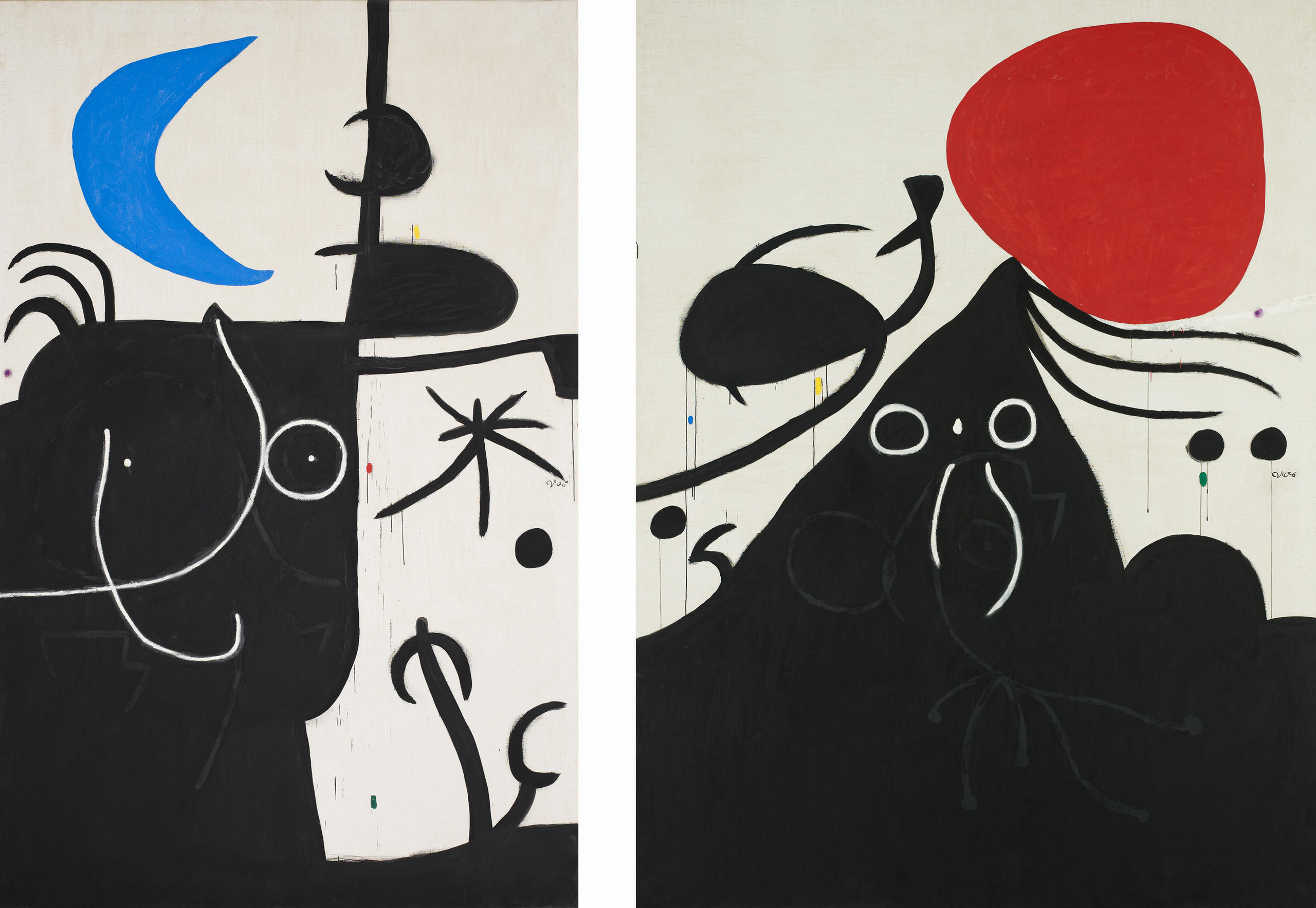 Dos cuadros de Miró con siluetas parecidas
