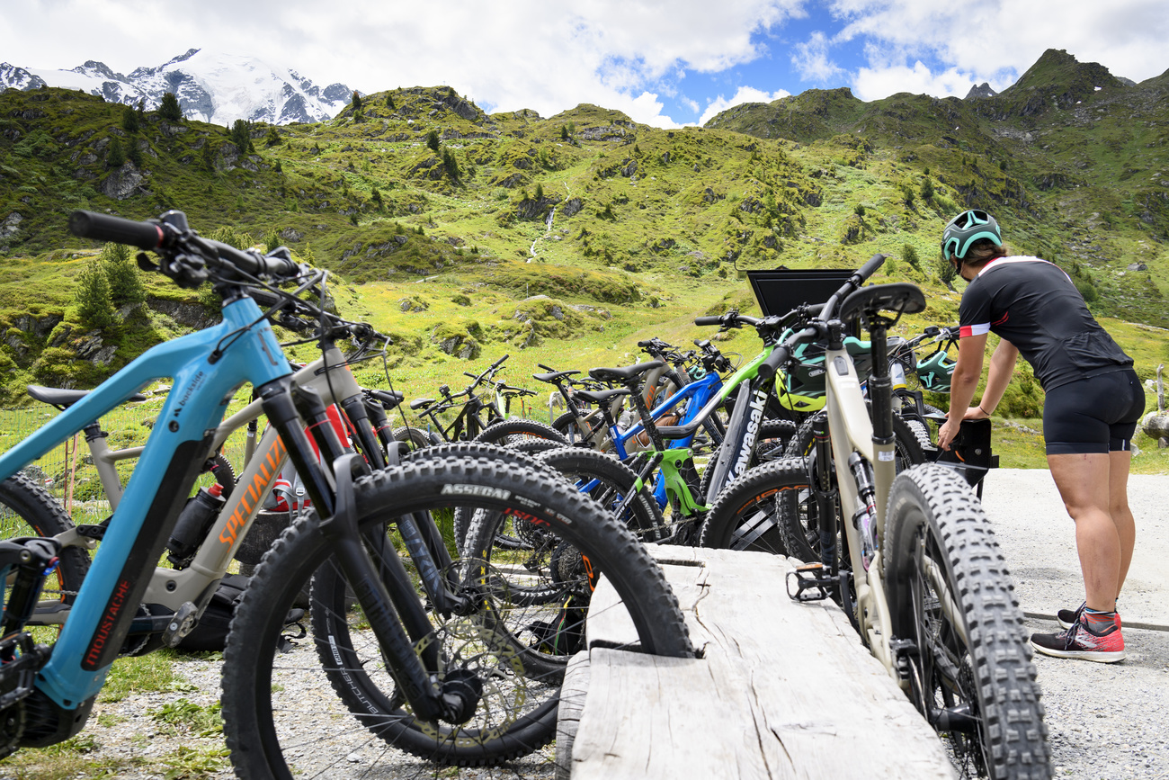 E-bikes on a Swiss mountain