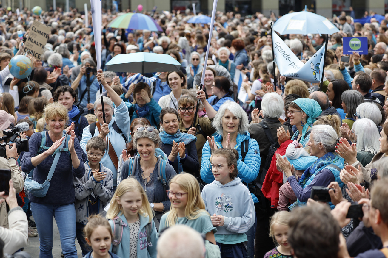 climate activists gather in Bern