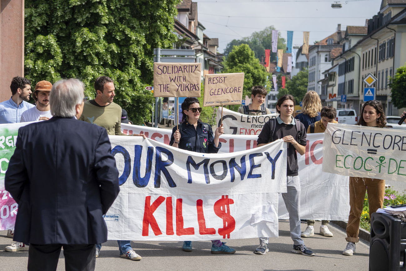 Photo of a protest in Zug