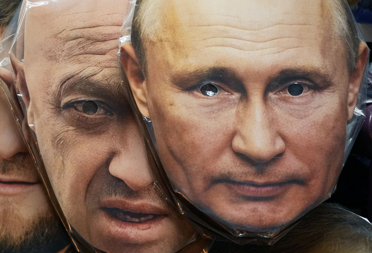 Máscaras Putin y Prigozhin