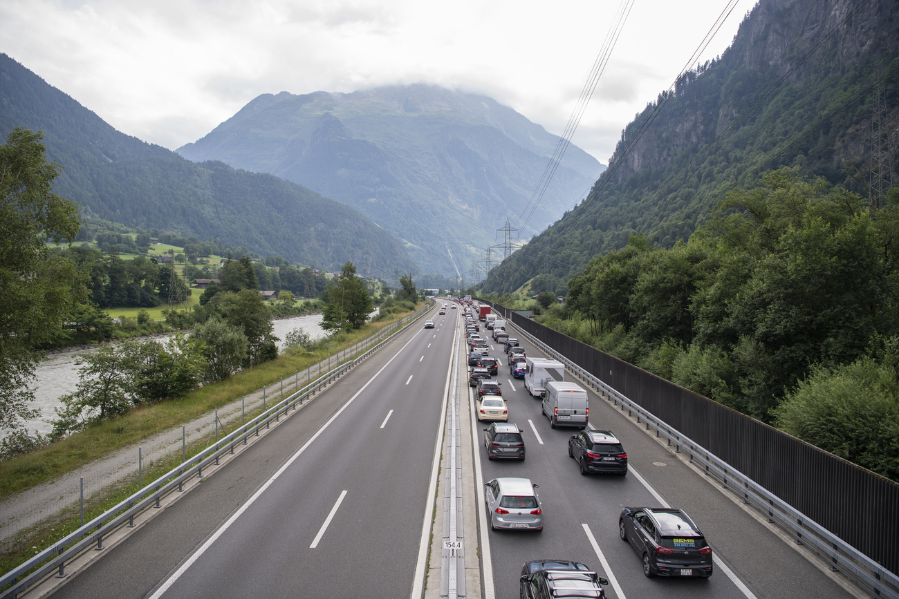 traffic jam on motorway