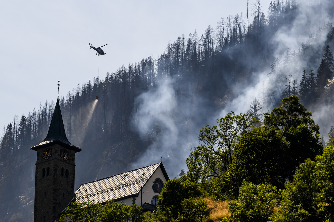 Helicopter carrying water