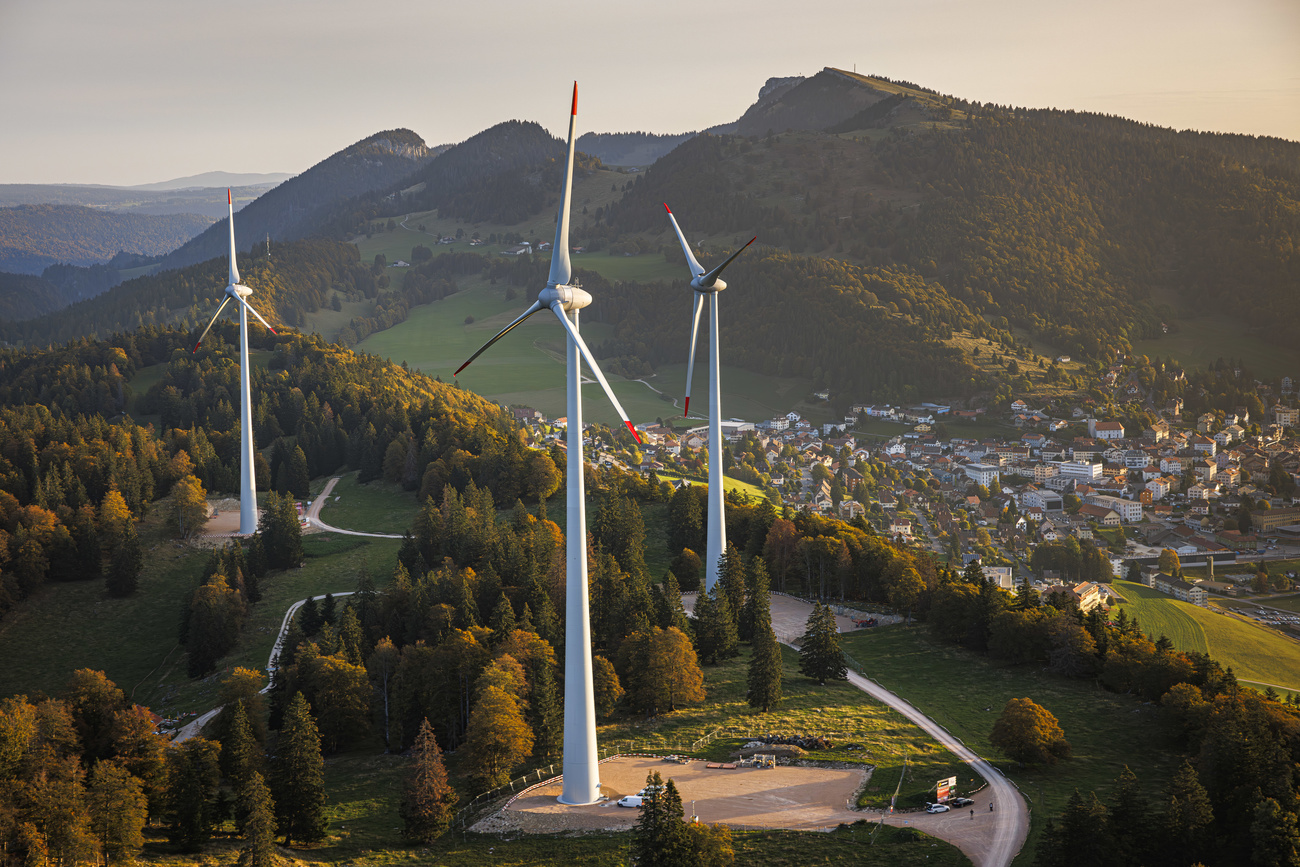 The wind farm in Sainte-Croix