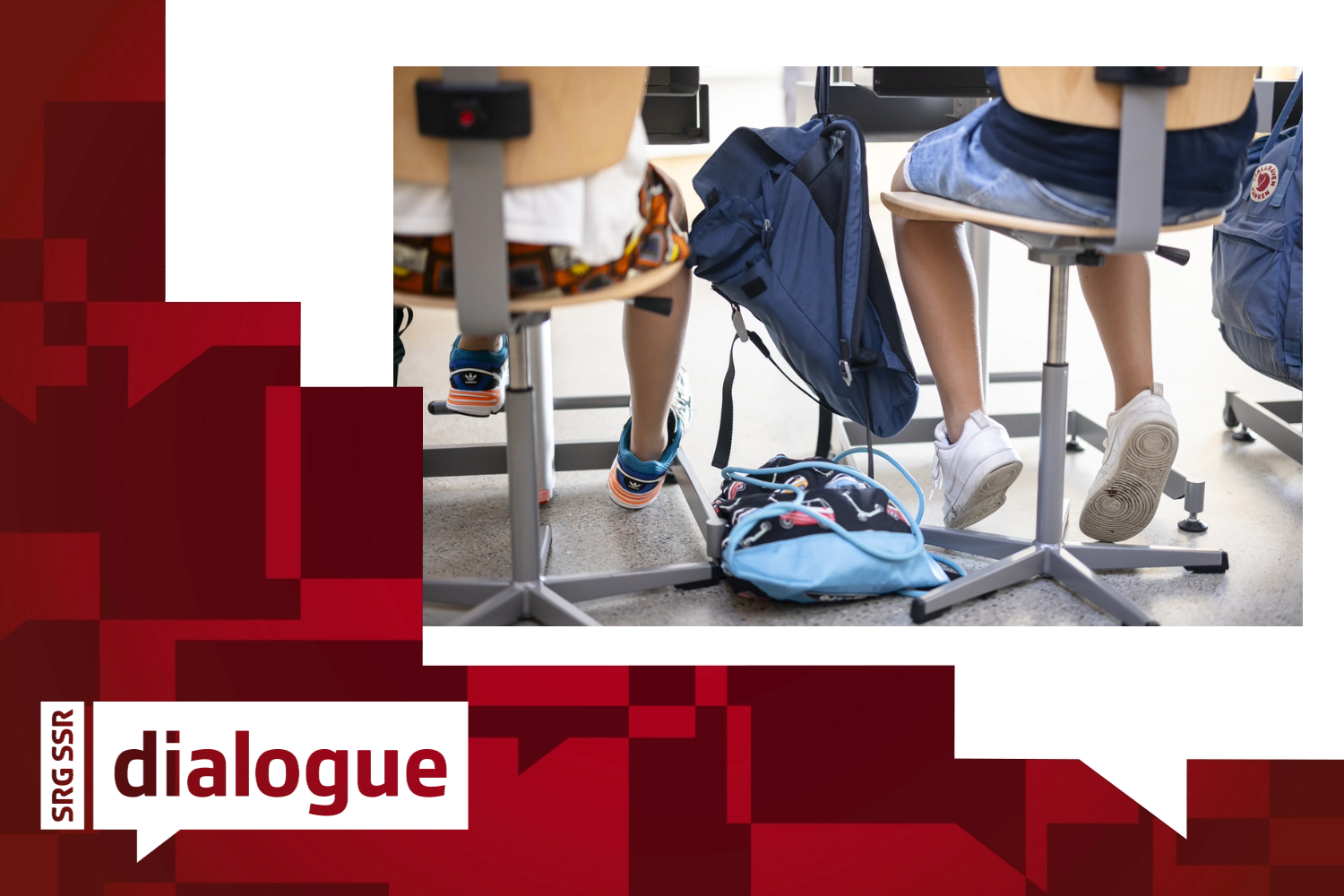 Pupils sitting on chairs in school