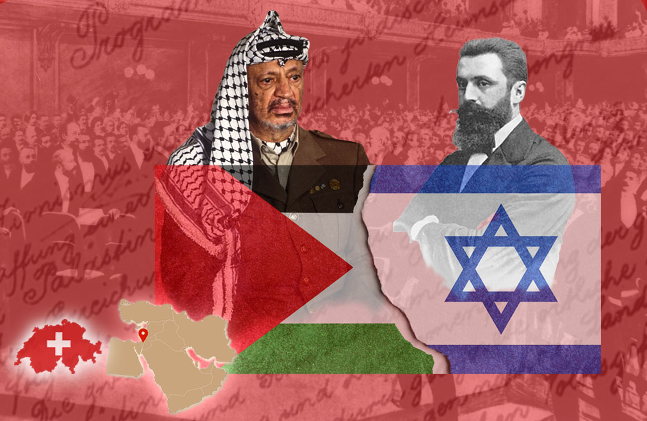 Theodor Herzl y Yasser Arafat como dos figuras clave del conflicto