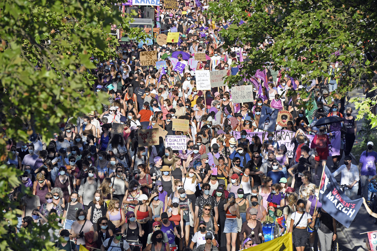 Strike against inequality in Switzerland.