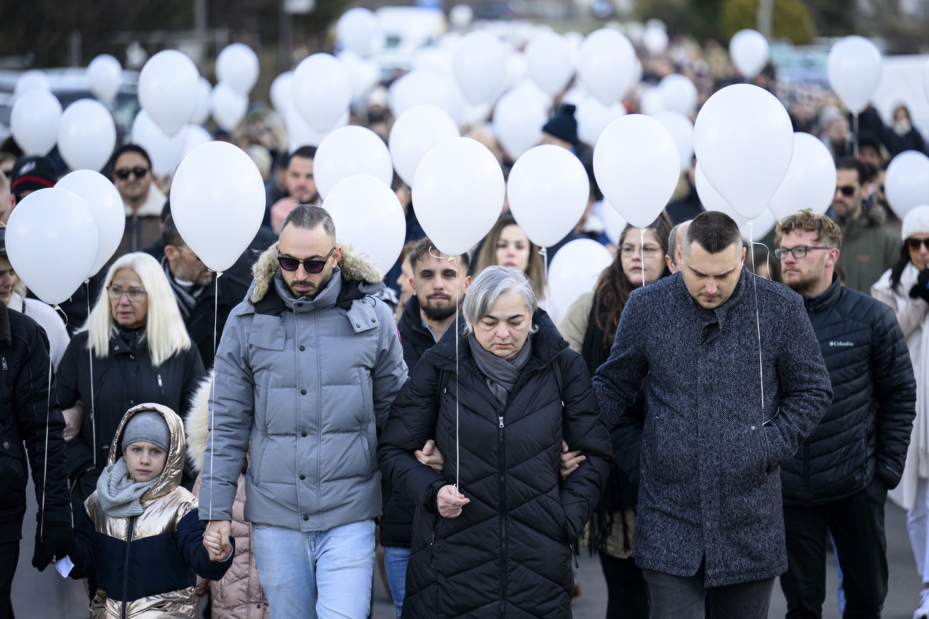 Memorial march for victims of shootings held in Sion, southern Switzerland.