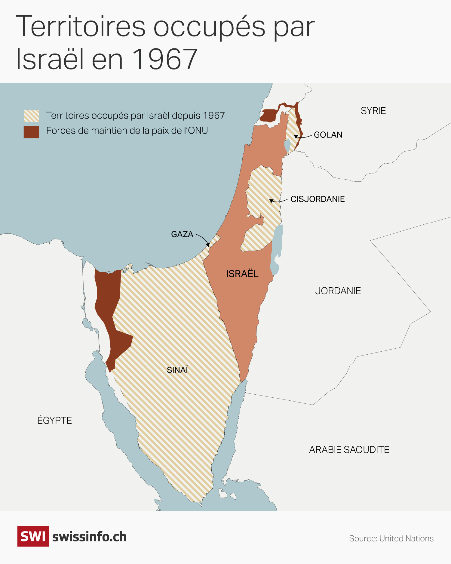 Carte des territoires occupés par Israël en Palestine