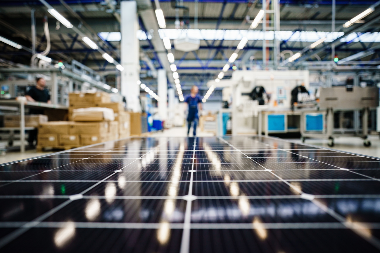 Meyer Burger Technology solar panel factory in Germany.