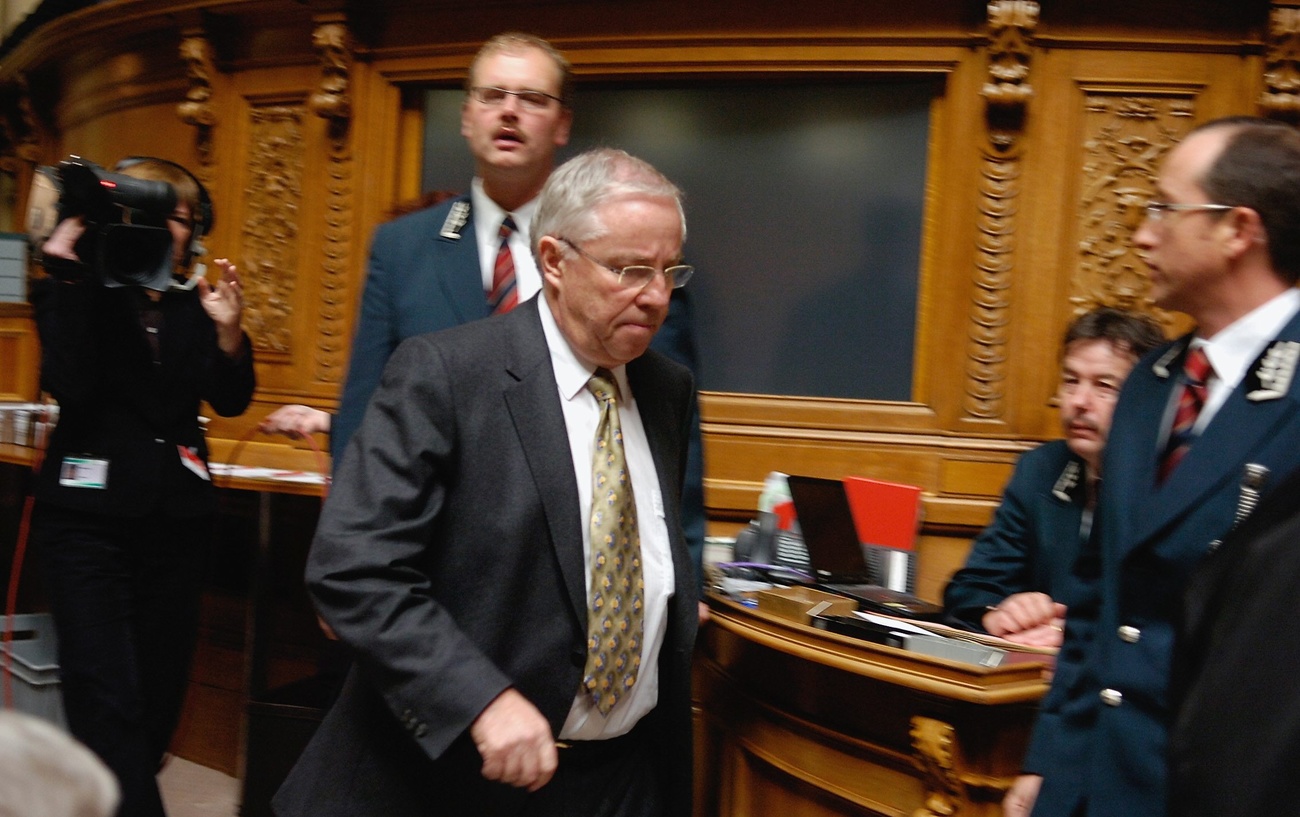 Christoph Blocher le jour de sa non-réélection au Conseil fédéral