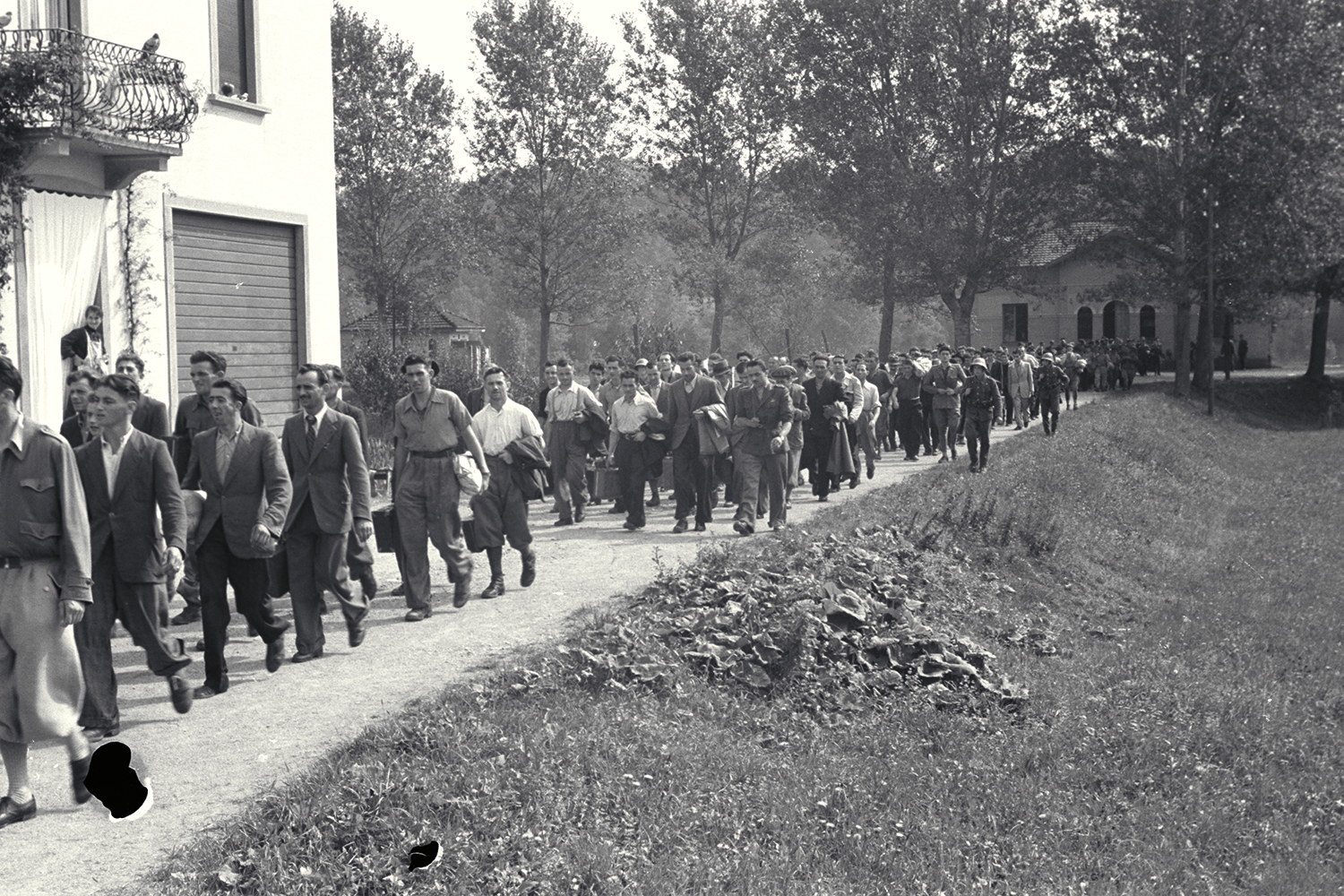 Prófugos del ejército italiano en Stabio, 17 de septiembre de 1943.