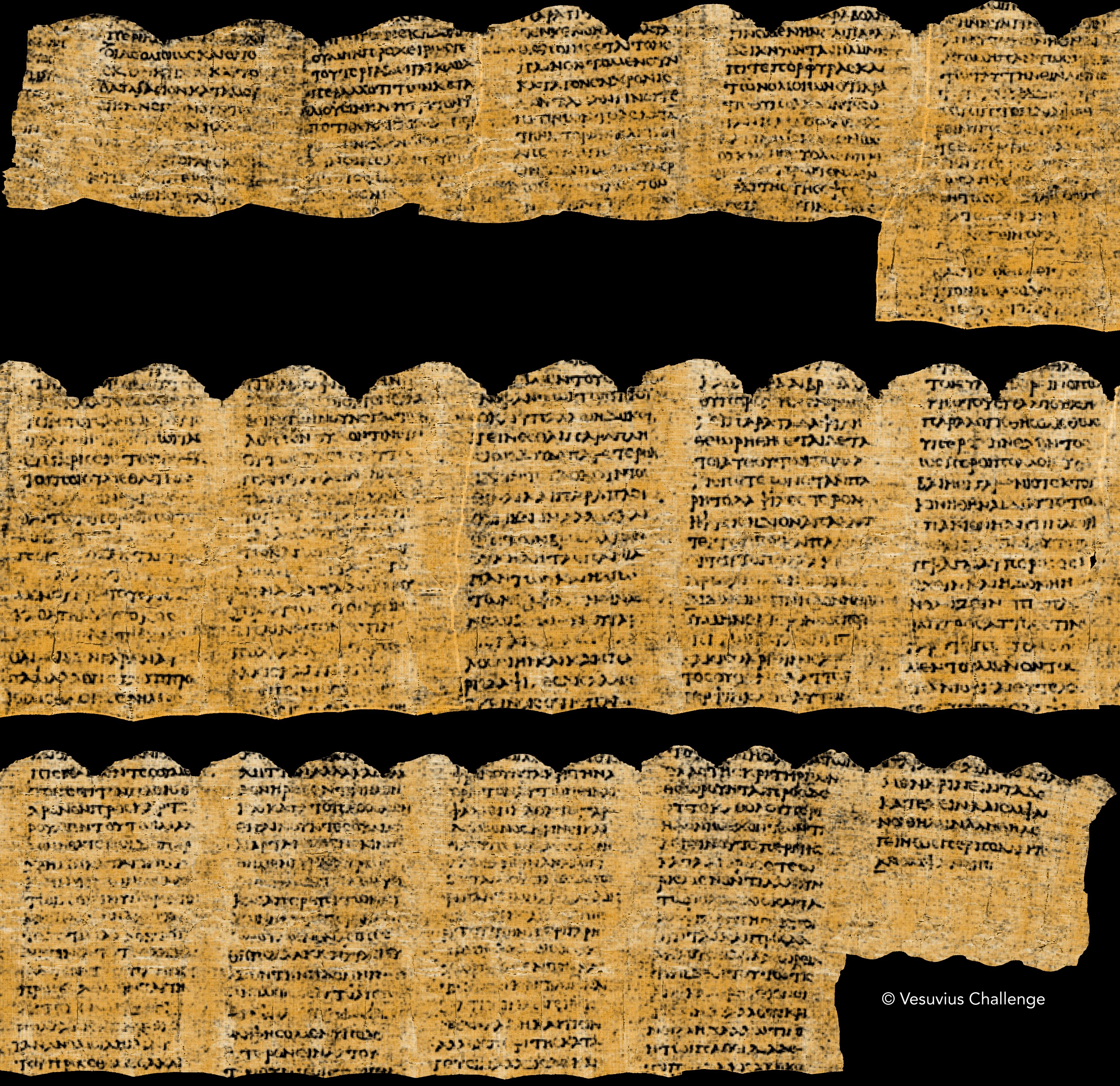 Il papiro rinvenuto a Ercolano.