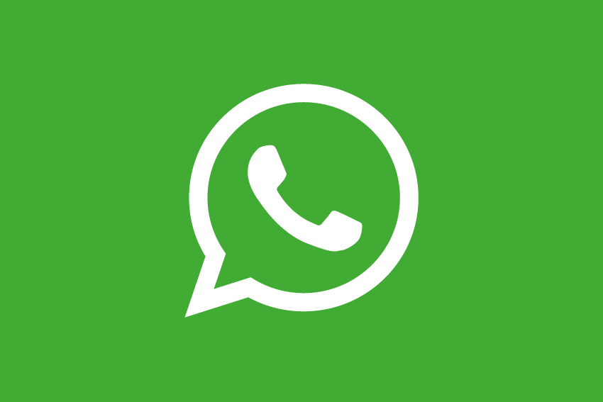 WhatsApp logo, featuring a green background with a white chat bubble containing a white telephone handset icon.