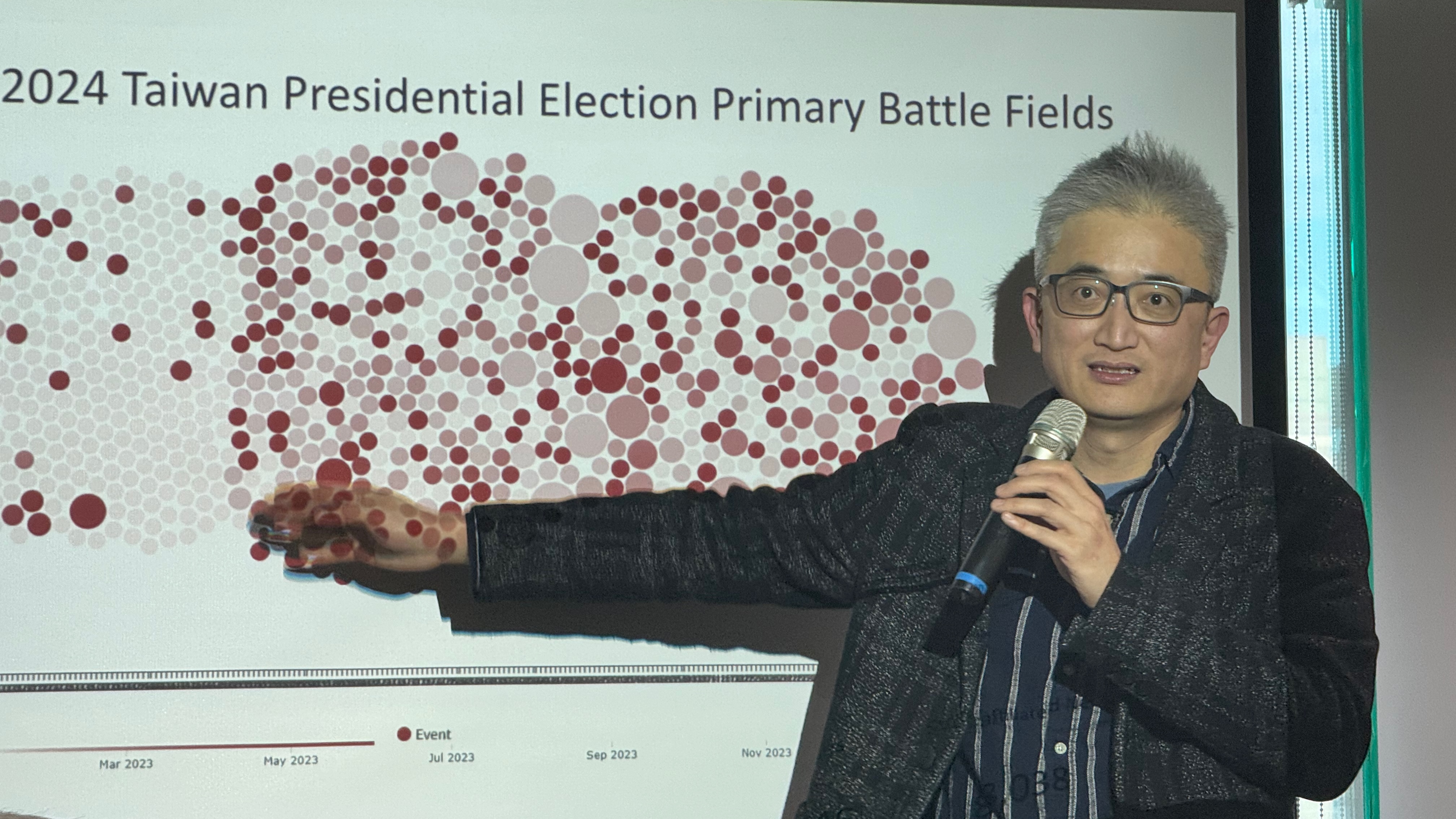 台湾人工智能实验室创始人兼负责人Ethan Tu在一次演讲中介绍了社交媒体中与近期总统选举有关的机器人使用情况。