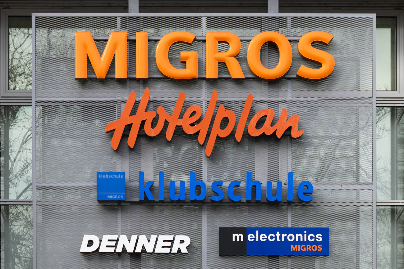 logos of migros, hotelplan, denner, melectronics, klubschule