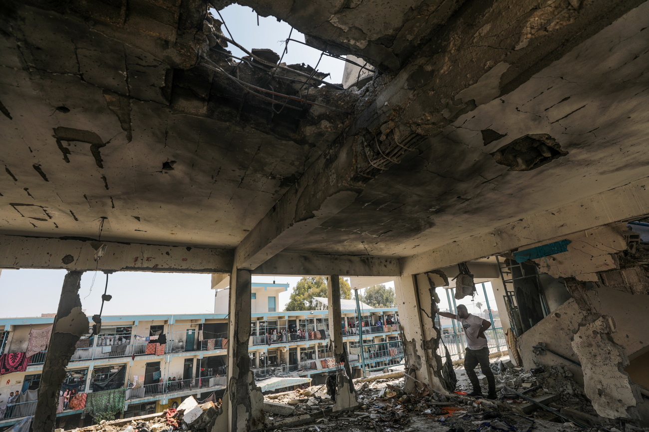 La scuola dell'ONU distrutta dalle bombe israeliane.