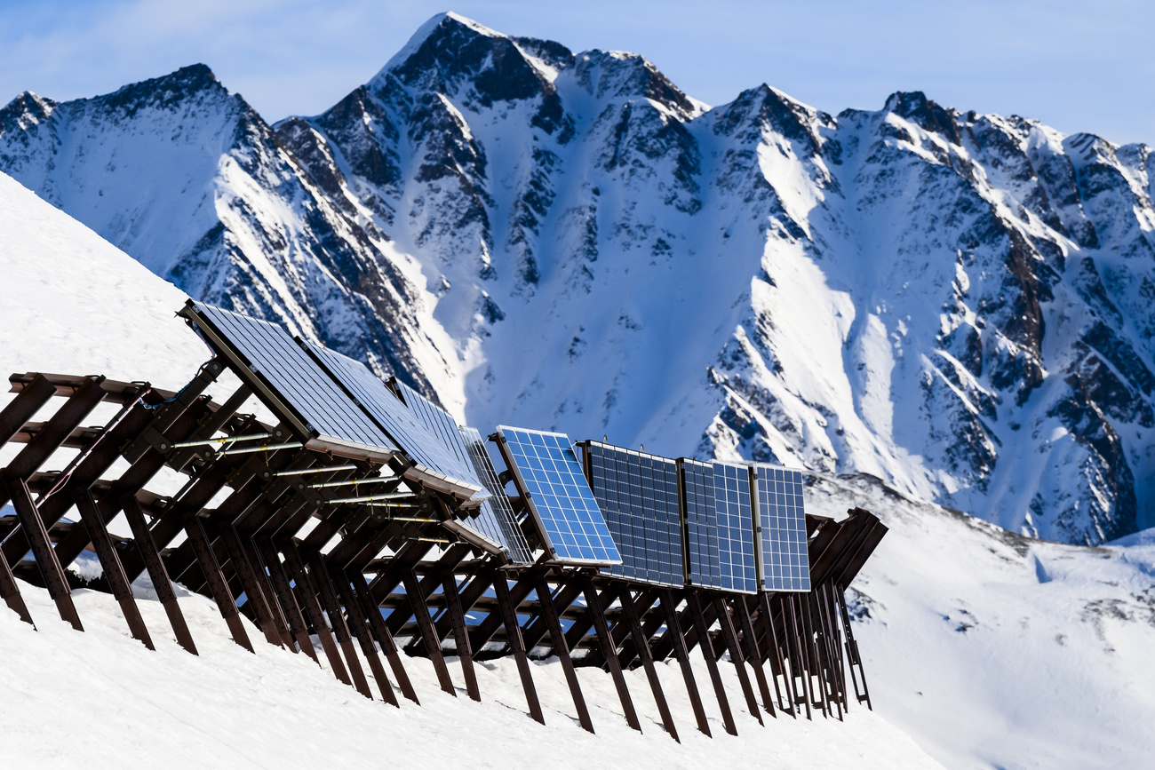 Pannelli solari in alta montagna.