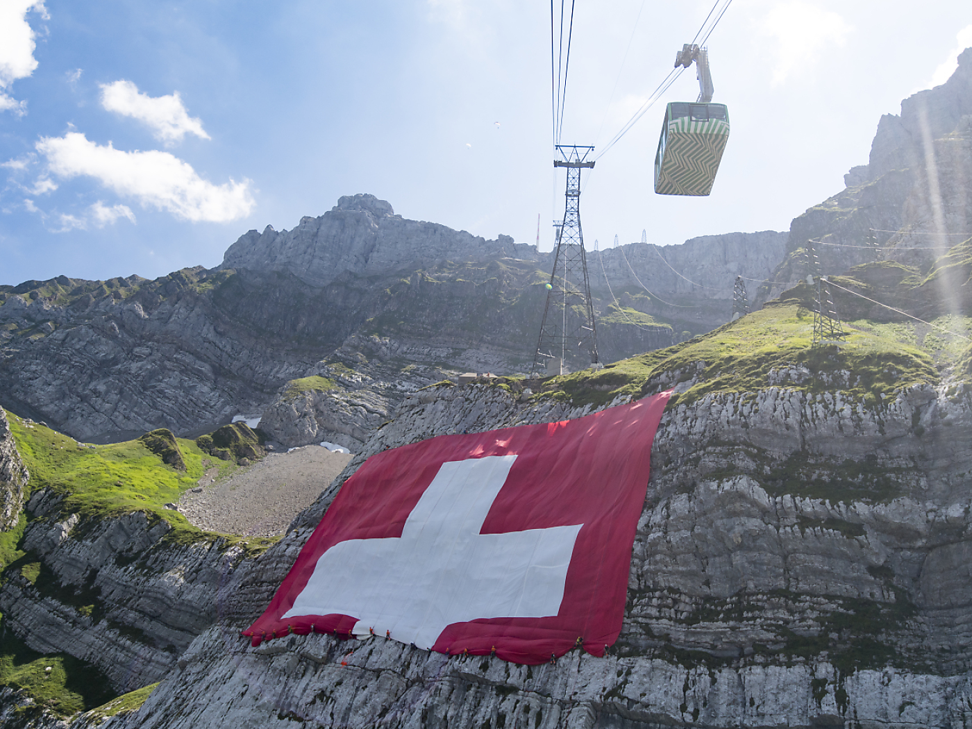 8月1日：最大瑞士国旗将回归森蒂斯峰。