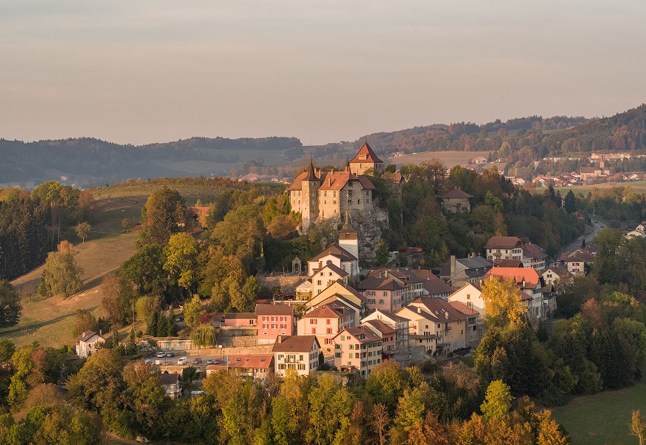 villaggio e castello visti dall'alto