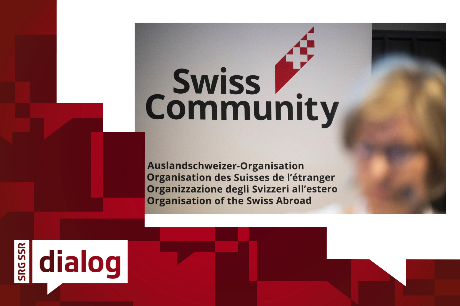 Logo von "Swiss-Community" auf einem Banner.