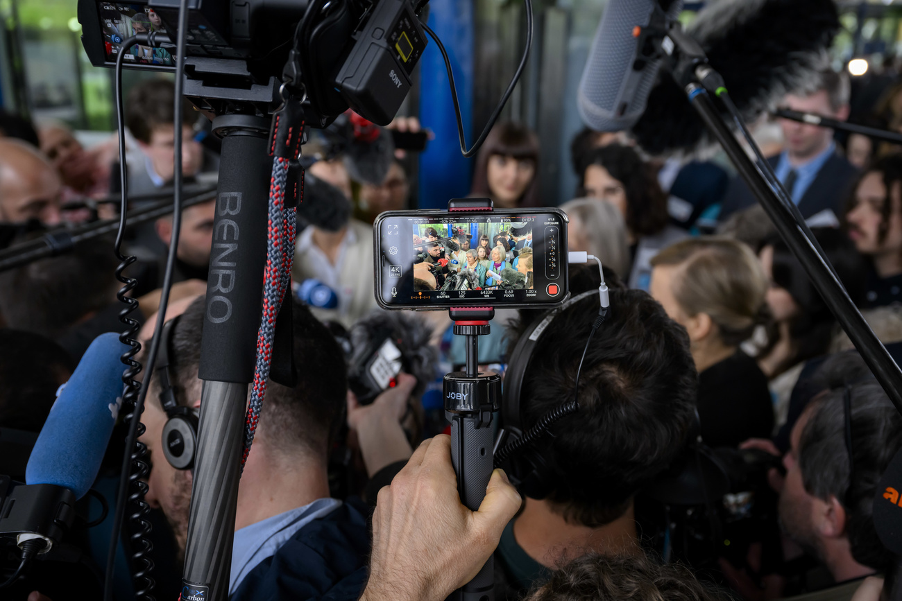 crowd of people after a court ruling