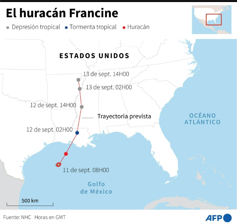 Francine downgrades to storm after causing flooding and power outages in Louisiana, US