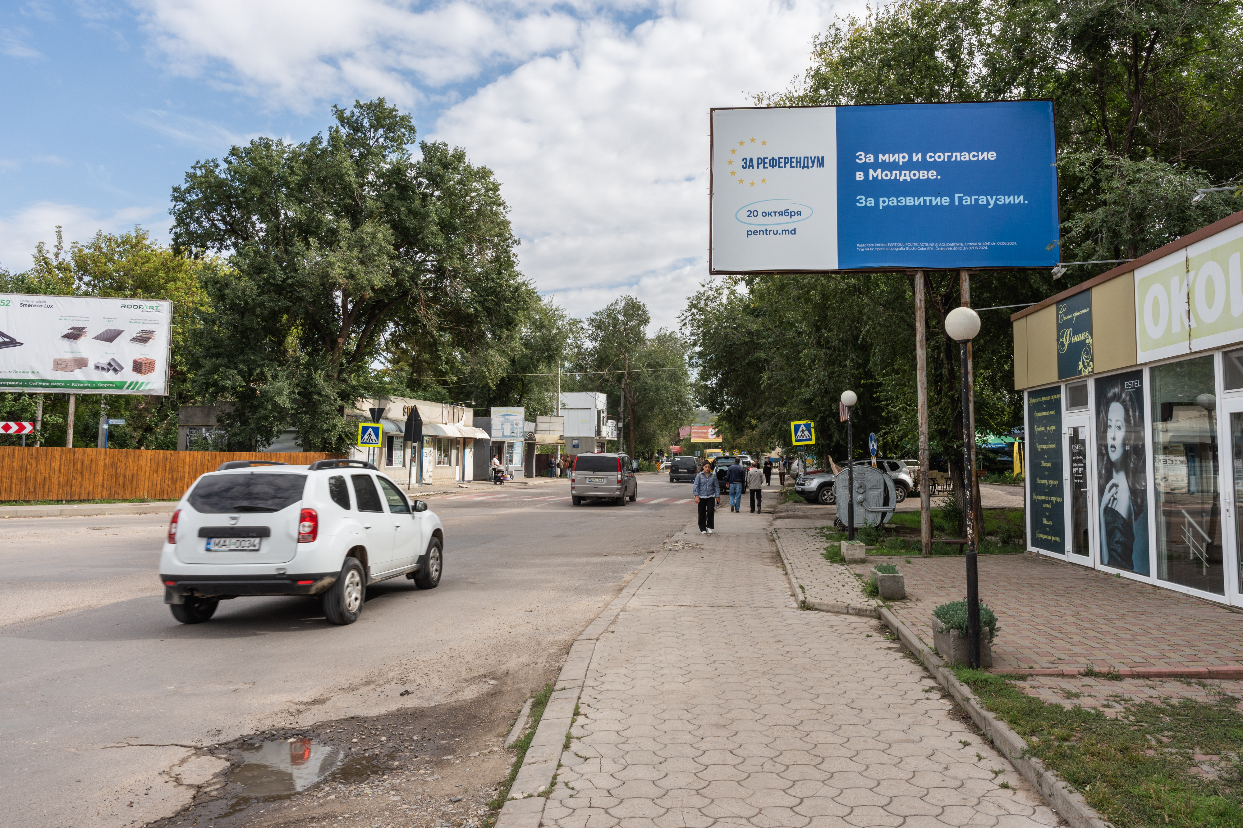 Wahlkampfplakat entlang einer Strasse