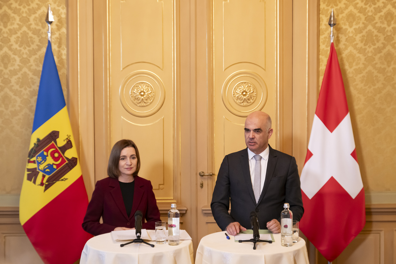 Maia Sandu und Alain Berset